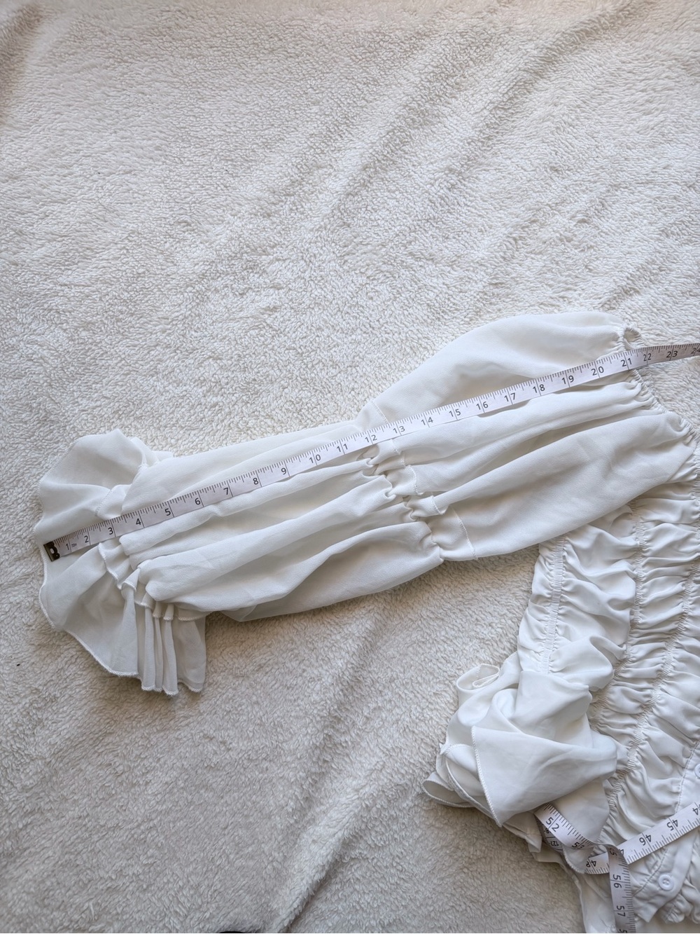 Elegant White Ruched Women's Top - Picture 8 of 10